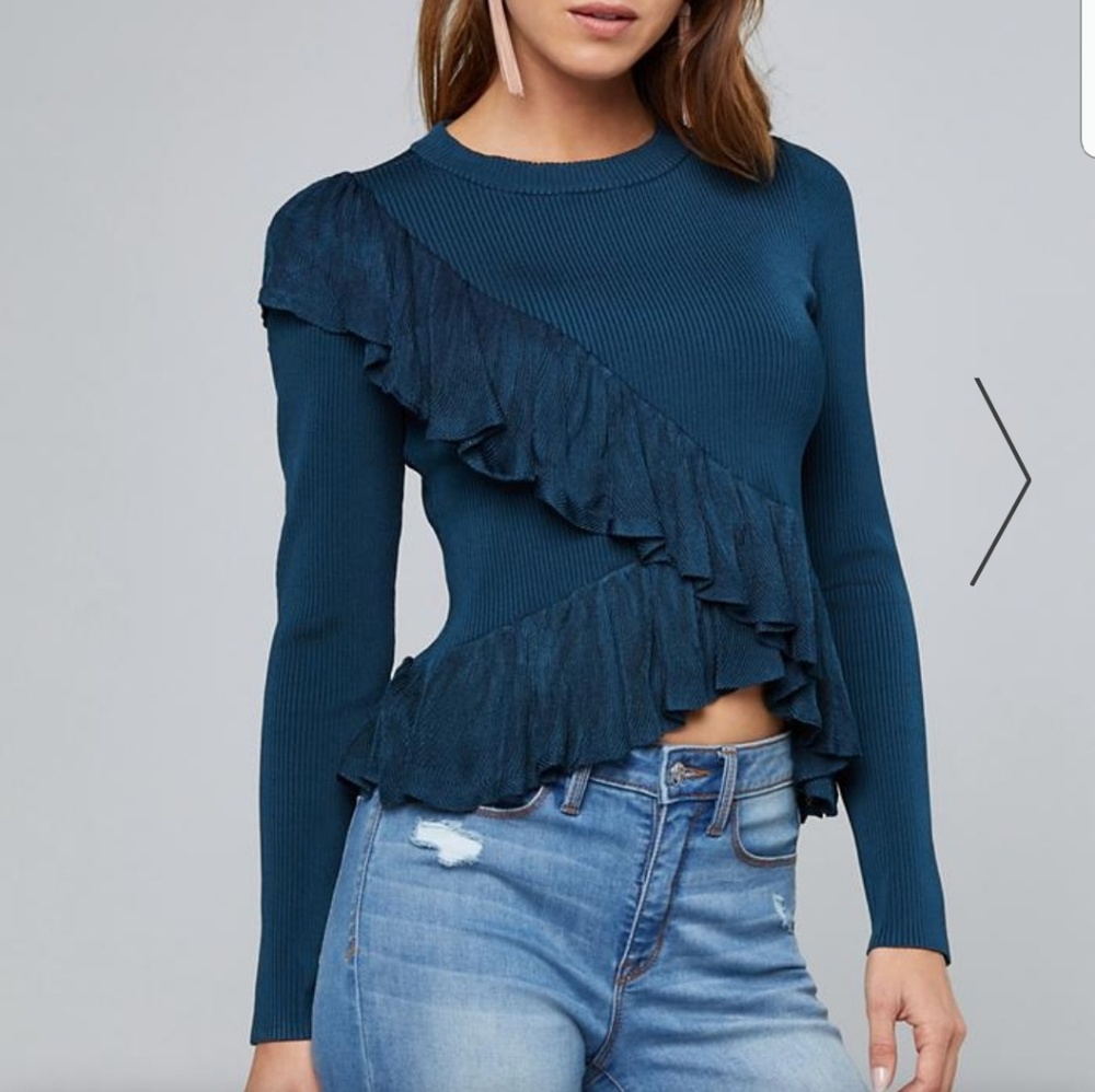 BEBE Ruffle Sweater